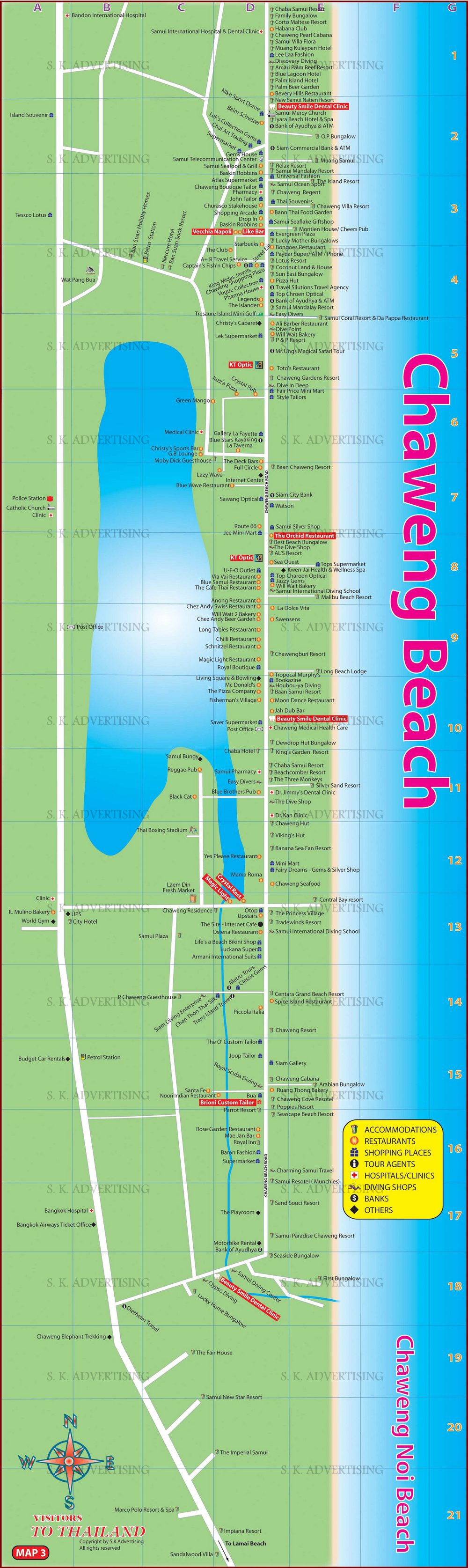 Chaweng Beach Map