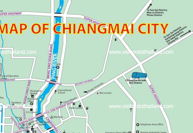Chiang Mai City Map Part 2: Click for enlarge