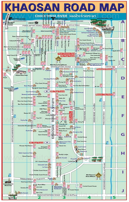 Bangkok Famous Road Maps